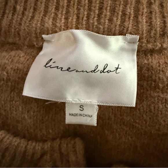 Line & Dot Women's Khloe Tan Cardigan Round neck Long sleeves button closures S - Picture 11 of 13